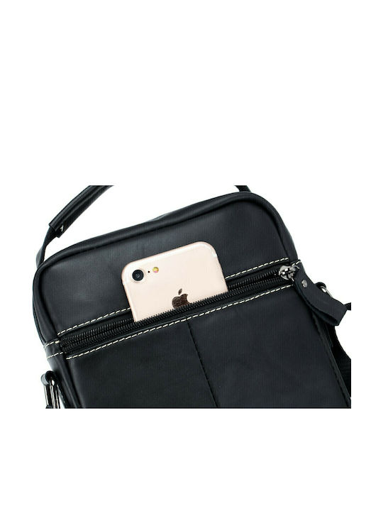 DJB-300 Leder Herrentasche Schulter / Crossbody Schwarz