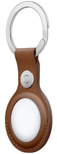 Rosso Element Keychain Case Artifcial Leather for AirTag in Brown color