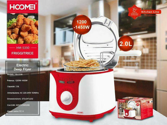 Hoomei HM-5330 Φριτέζα 2lt Κόκκινη