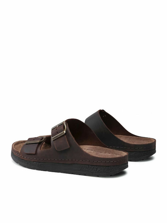 Adam Leder Herrensandalen in Braun Farbe