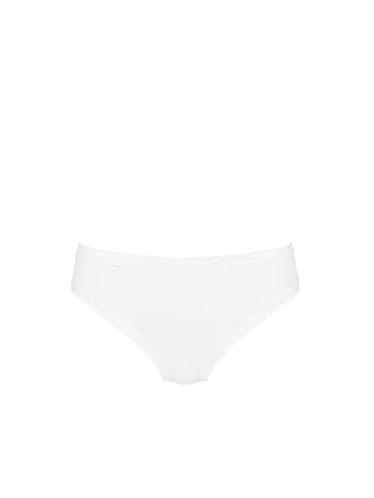 Sloggi 24/7 Βαμβακερά Γυναικεία Slip 3Pack με Δαντέλα White/Navy/Ciel