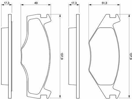 Bosch Brake Pad Front 4pcs for Seat Cordoba / Ibiza Volkswagen Polo