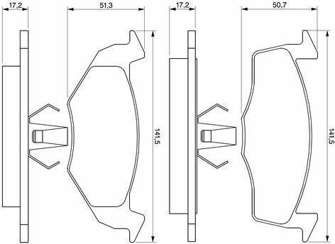 Bosch Brake Pad Front 4pcs for Seat Arosa Skoda Fabia Volkswagen Fox / Lupo / Polo