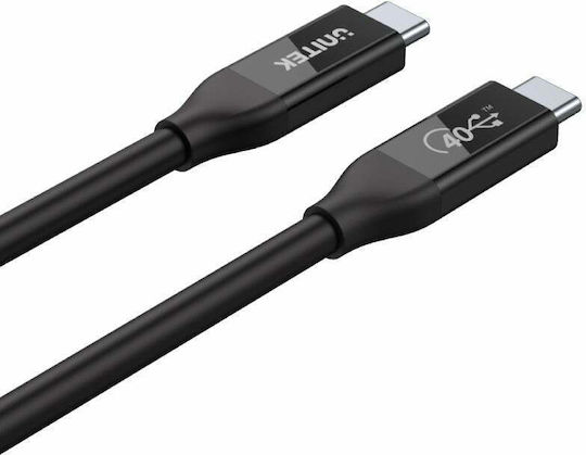 Unitek USB 4 Video Cable USB-C Male - USB-C PD Black 0.8m