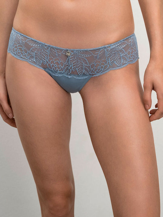 Cheeky Damen Slip mit Spitze Hellblau