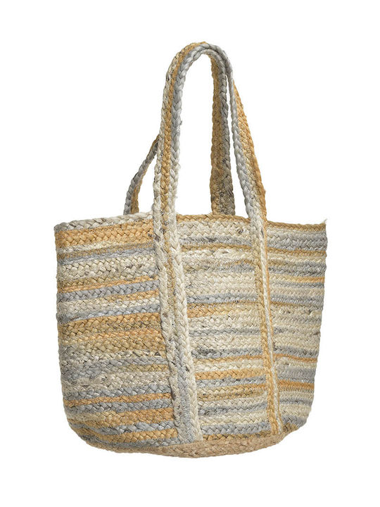 Ble Resort Collection Straw Beach Bag with Wallet Multicolour with Stripes