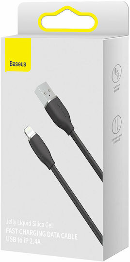 Baseus Jelly Liquid Silica Gel USB to Lightning Cable Μαύρο 1.2m (CAGD000001)