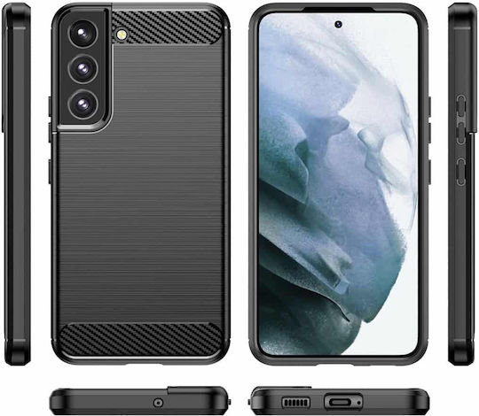 Hurtel Carbon Umschlag Rückseite Silikon Schwarz (Galaxy S22+ 5G)