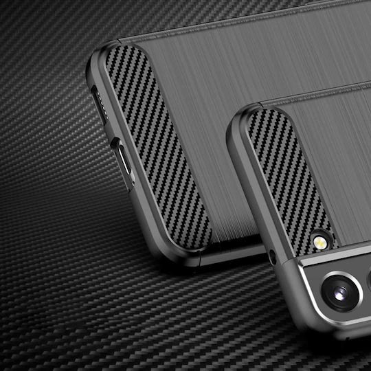 Hurtel Carbon Umschlag Rückseite Silikon Schwarz (Galaxy S22+ 5G)