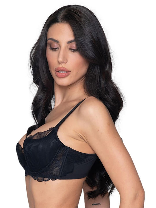 Melody Balconette Balconette Bra with Light Padding Underwire Black