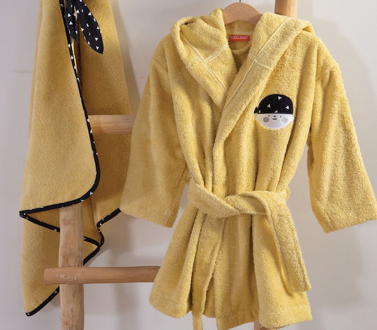 Nef-Nef Homeware Kids Hooded Bathrobe Rock Star Yellow 030570