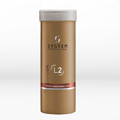 System Professional Fibra LuxeOil Keratin Conditioning Cream (L2) Conditioner Reconstruction/Nourishment for All Hair Types 1000ml