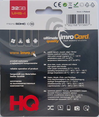 IMRO microSDHC 32GB Clasa 10 U1 UHS-I