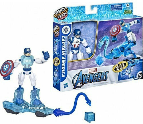 Action Figure Ice Mission Captain America Bend And Flex Marvel Avengers Captain America for 4+ years old Years