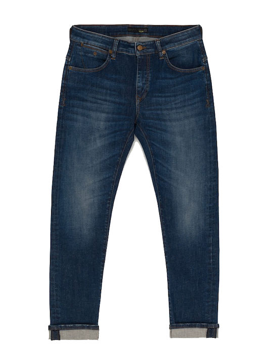 Flexy Men's Jeans Pants Elastic with Slim Fit Navy Blue