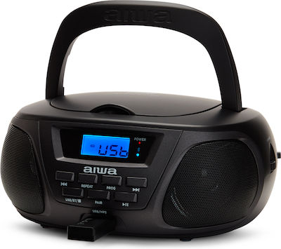 Aiwa Portabil cu Bluetooth / CD / USB / Radio în Culoare Negru