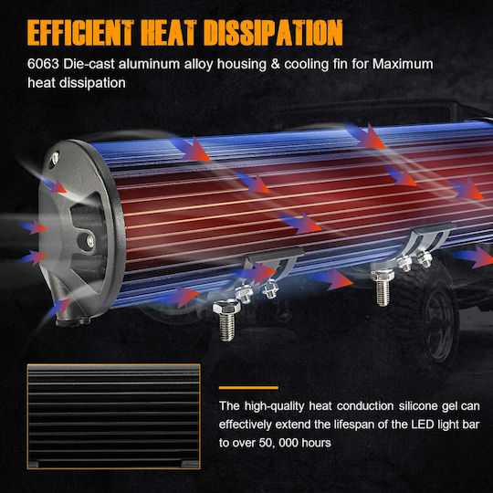 NovSight Waterproof Headlights Car in Bar Shape LED Universal 12 / 24V 240W 30.5cm with White Lighting 1pcs