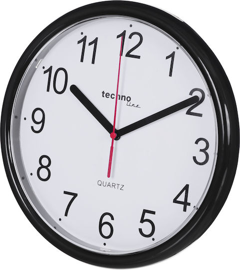Technoline WT 600 BL Ρολόι Τοίχου Κεραμικό Μαύρο Ø25cm