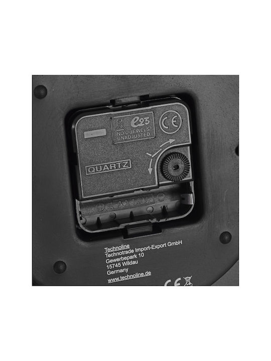 Technoline WT 600 BL Ρολόι Τοίχου Κεραμικό Μαύρο Ø25cm