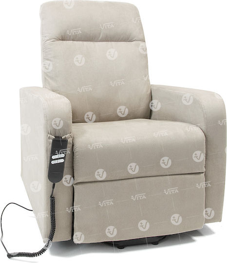Nora Relax Armchair with Footstool Gray 80x90x108cm