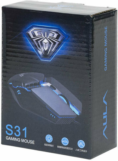 Aula S31 RGB Gaming Ποντίκι Ασημί