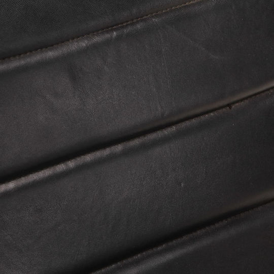 Armchair from Genuine Leather Black 52x70x71cm
