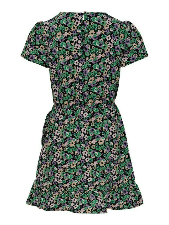 Kids Only Mädchen Kleid Blumen Kurzärmelig Mehrfarbig