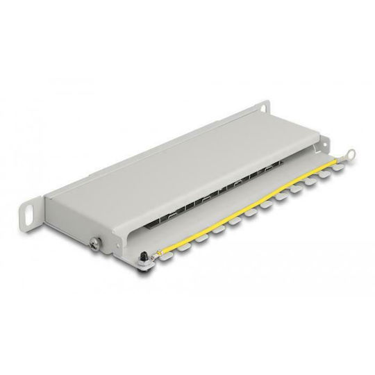 DeLock Patch Panel για Rack 0.5U 10" 8 Θυρών cat6a Γκρι