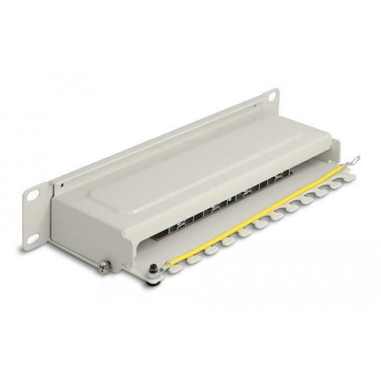 DeLock Patch Panel για Rack 1U 10" 8 Θυρών cat6a Γκρι