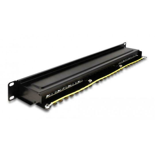 DeLock Patch Panel για Rack 1U 19" 16 Θυρών cat6a Μαύρο