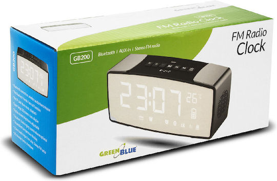 Green Blue GB200 Ceas De Masă Digital Cu Ceas Deșteptător Și Radio Gri