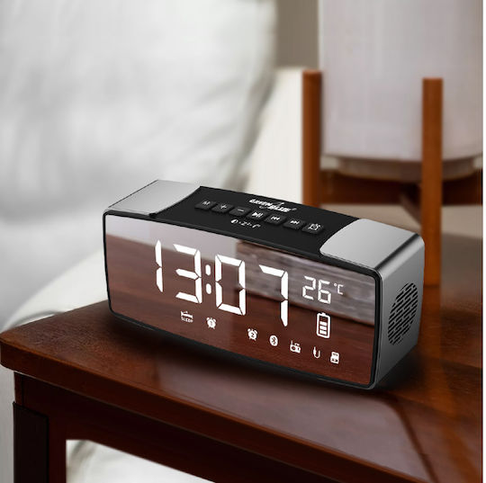 Green Blue GB200 Ceas De Masă Digital Cu Ceas Deșteptător Și Radio Gri