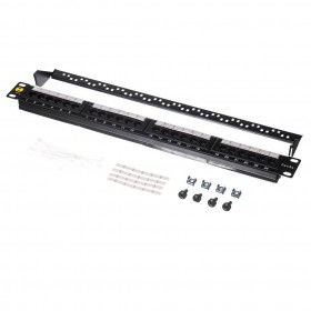 Netrack Patch Panel για Rack 1U cat5e Μαύρο