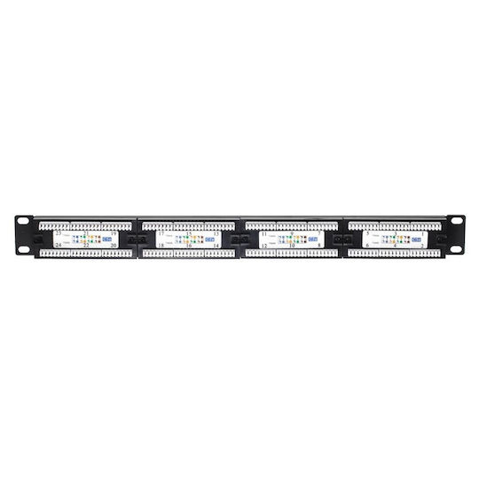 Netrack Patch Panel για Rack 1U cat5e Μαύρο