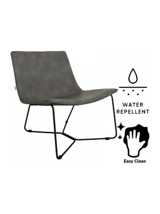 1239 Armchair from Leatherette Gray 67.5x49.5x73cm