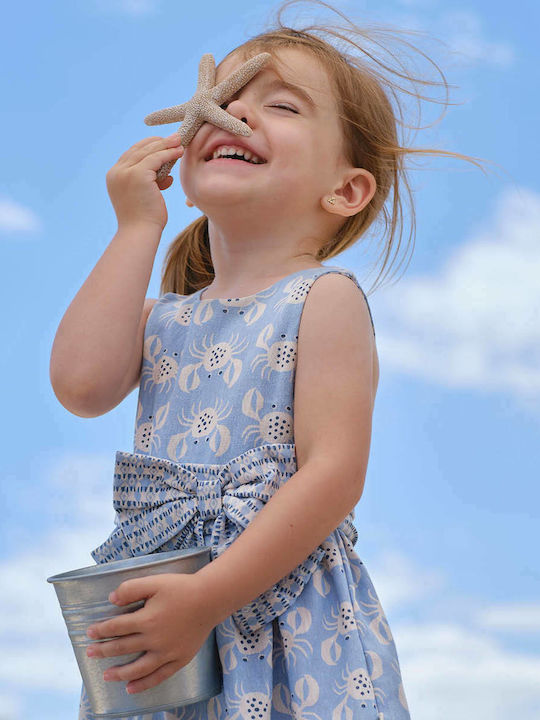 Tutto Piccolo Kids Dress Sleeveless Light Blue