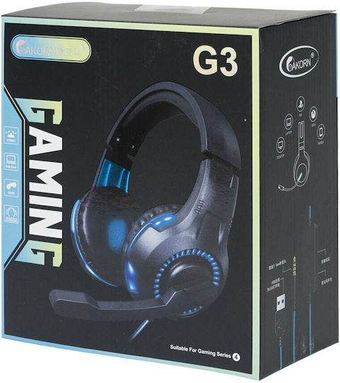 Oakorn Oakorn G3 LED Надушници Геймърски слушалки с връзка 3,5 мм / USB Черен