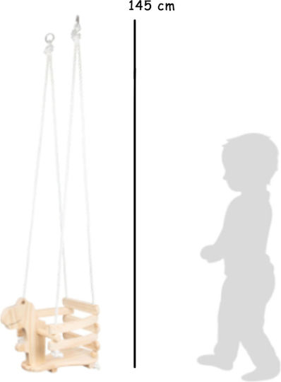 Small Foot Κούνια με Προστατευτικό Ξύλινη Δεινόσαυρος 145x145x145εκ. για 1.5+ Ετών
