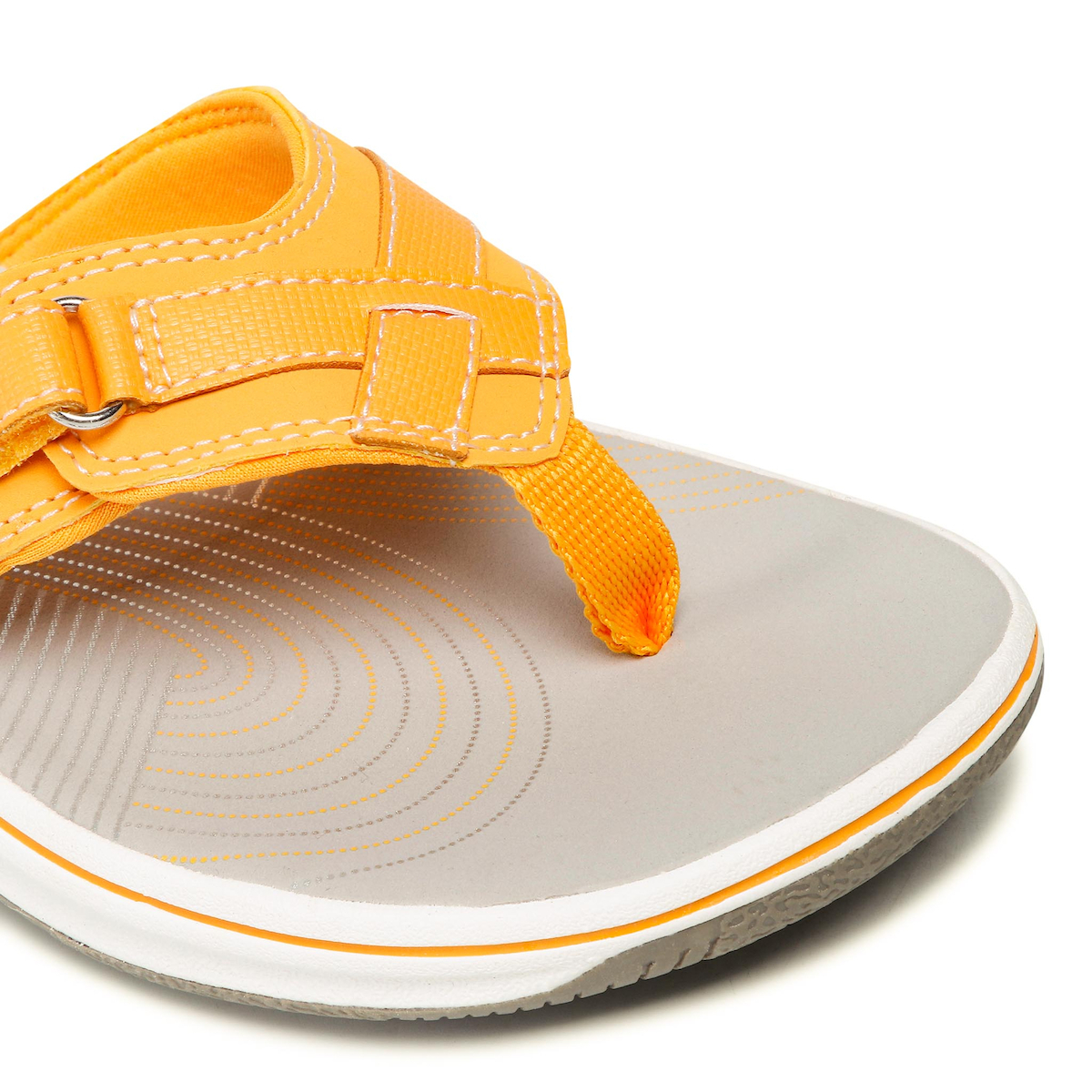 clarks orange flip flops