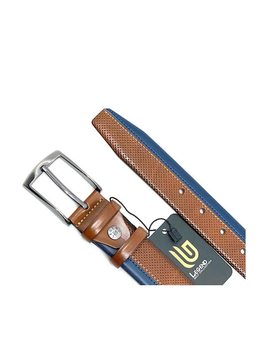 Herren Gürtel aus Künstliches Leder Tabac / Blue