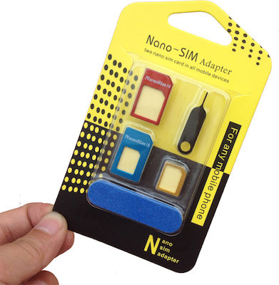 3 in 1 Nano SIM Adapter Μεταλλικά Πολύχρωμα