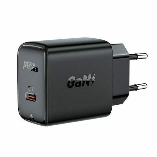 Acefast Φορτιστής Χωρίς Καλώδιο GaN με Θύρα USB-C 30W Power Delivery Μαύρος (A21)