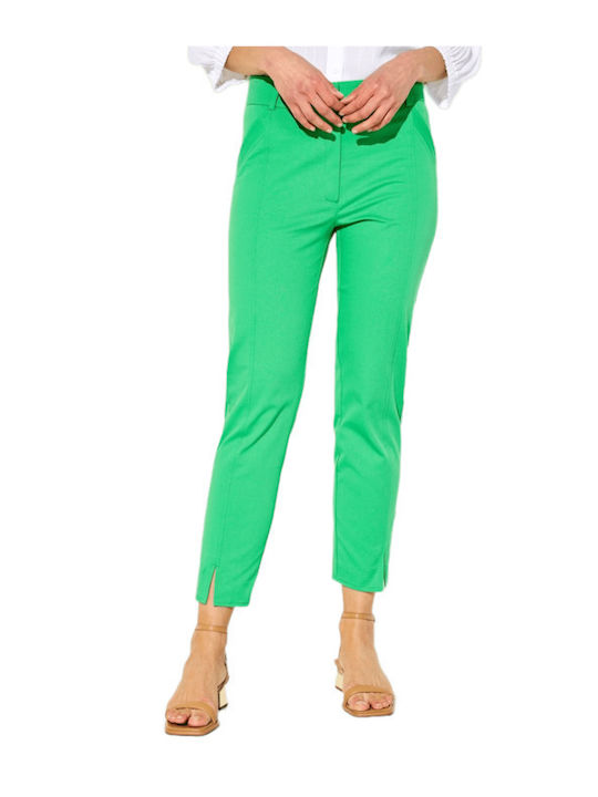 Damen Stoff Hose in Schlanker Passform Grün