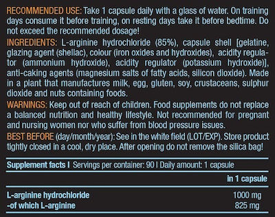 Biotech USA L-Arginine 1000mg 90 κάψουλες