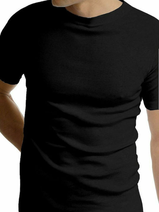 Tricou De Corp Pentru Bărbat Mâneca Scurtă În Culoare Neagră