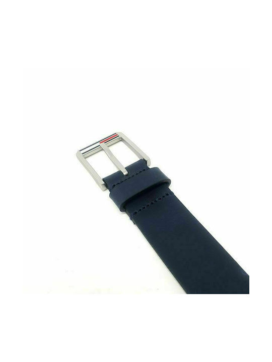 Men's Leather Belt Navy Blue