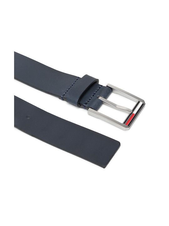 Men's Leather Belt Navy Blue