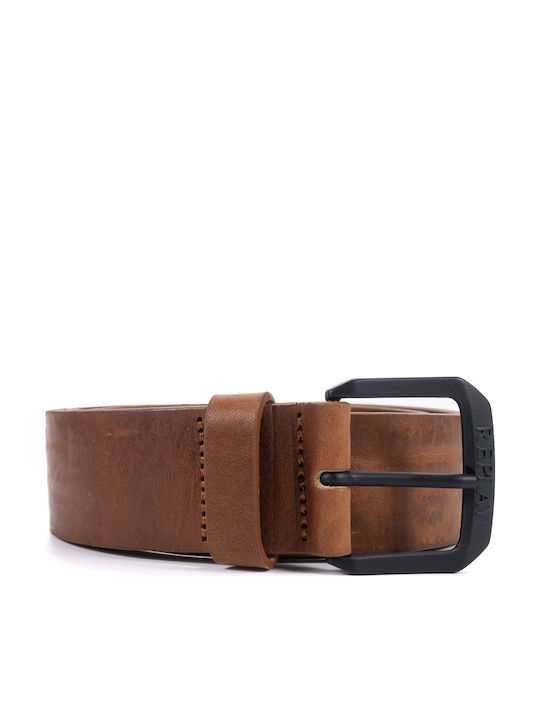 Wide Men's Belt Leather Brown