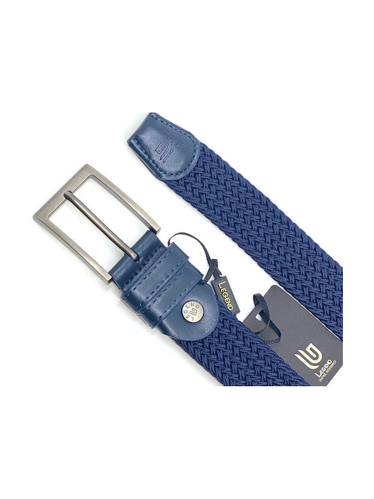 Legend Accessories Men's Knitted Elastic Belt Blue