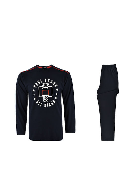 Apple Boxer All Stars Men's Winter Pajamas Set Navy Blue